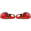 2010-2014 Volkswagen Golf Led Clear Tail Lamp, Set, Chrome/red Lens - Classic 2 Current Fabrication