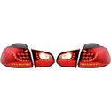 2010-2014 Volkswagen Golf Led Clear Tail Lamp, Set, Chrome/red Lens.