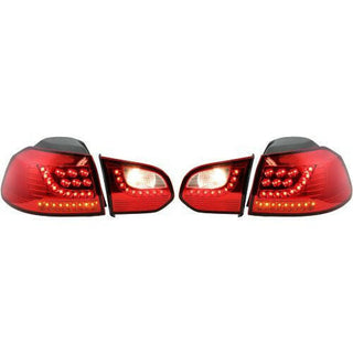 2010-2014 Volkswagen Golf Led Clear Tail Lamp, Set, Chrome/red Lens.