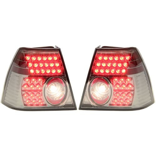 1999-2005 Volkswagen Jetta Led Clear Tail Lamp, Lens/Housing, Set/smoke - Classic 2 Current Fabrication