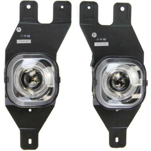 1999-2004 Ford F-250 Pickup Fog Lamp Set, Halo Projector Type, Clear Lens.