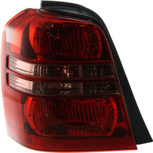 2001-2003 Toyota Highlander Tail Lamp LH, Lens/Housing, Clear & Red Lens.