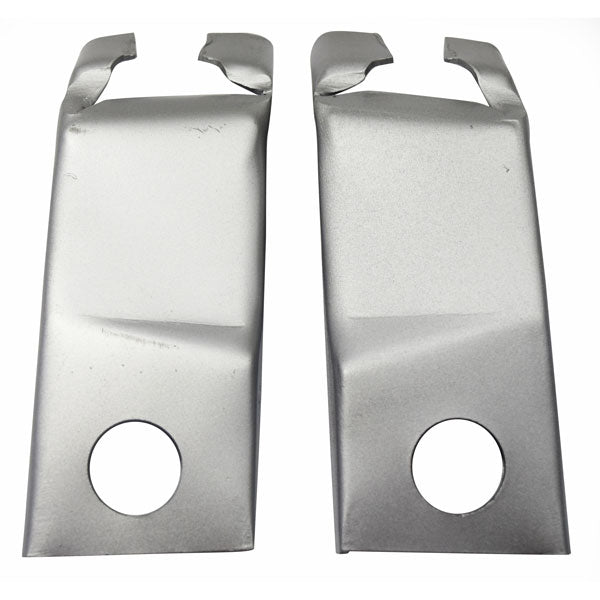 1969 Pontiac Firebird Trunk Floor Corner Brace Weld Thru Primer Coating (Pair).