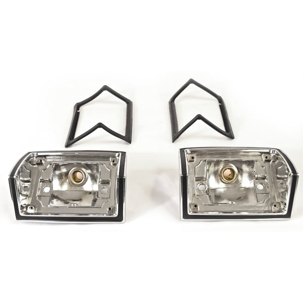 1968-1969 Chevy Chevelle Wagon Tail Light Bezel, Pair, (LH + RH, With Gaskets).