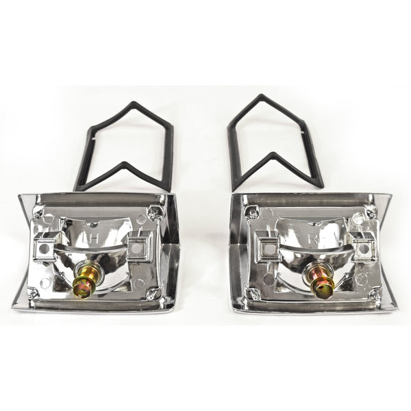 1968-1969 Chevy Chevelle Wagon Tail Light Bezel, Pair, (LH + RH, With Gaskets).