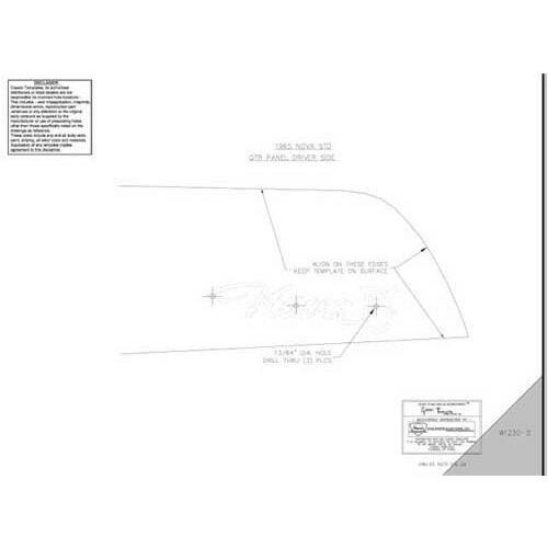 1965 - 1965 Chevy Chevy II Standard Quarter Panel Emblem Template Kit.