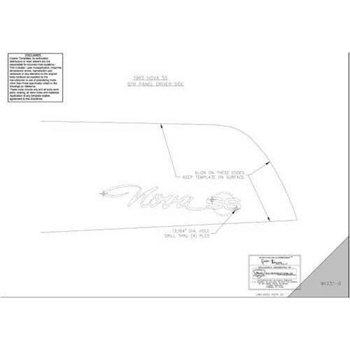 1965 - 1965 Chevy Chevy II SS Quarter Panel Emblem Template Kit.