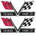 1965-1967 Chevy Biscayne 396 Turbo-Jet Flag Fender Emblems - Classic 2 Current Fabrication