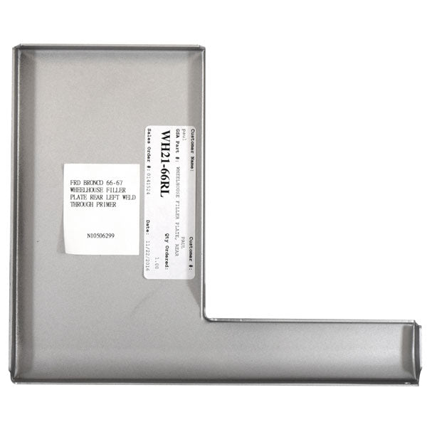 1966-1967 Ford Bronco WHEELHOUSE FILLER PLATE, REAR LH.