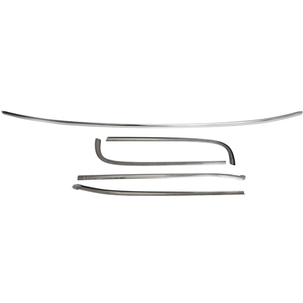 1966-1967 GM A BODY 2DR HARDTOP WINDSHIELD REVEAL MOULDING SET (5-PIECES SET).