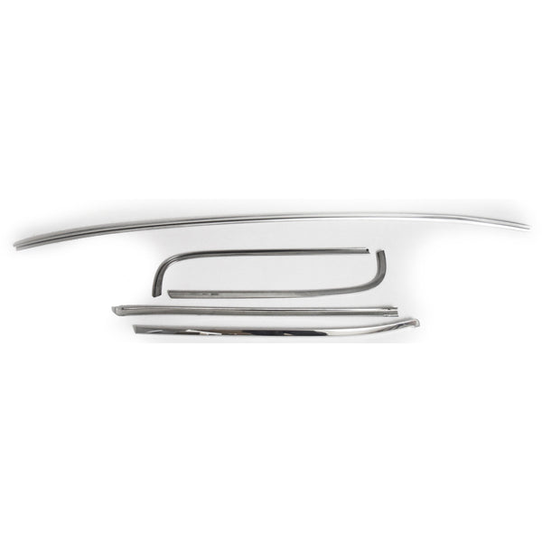 1966-1967 GM A BODY 2DR HARDTOP WINDSHIELD REVEAL MOULDING SET (5-PIECES SET).