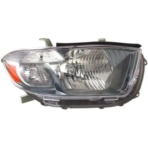 2008-2010 Toyota Highlander Head Light RH, Lens/Housing, Black Interior.