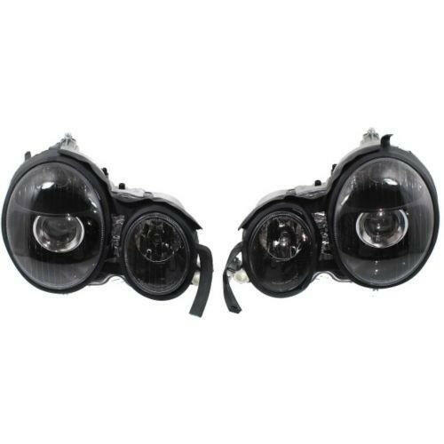 1996-1999 Mercedes-Benz E-Class Projector Head Light, Assembly, Black.