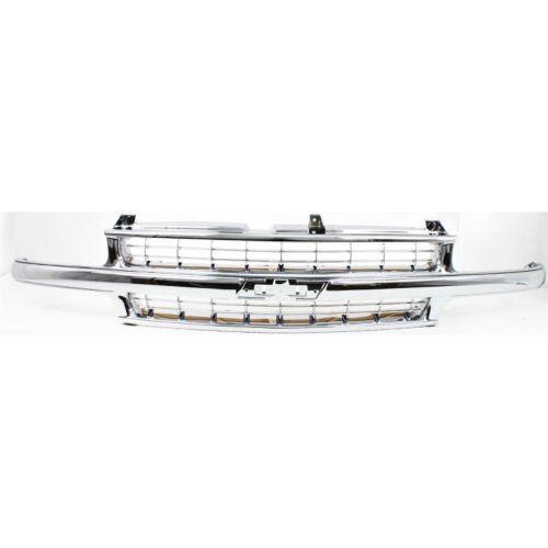 1999-2002 Chevy Silverado Pickup Truck Grille, Chrome - Classic 2 Current Fabrication