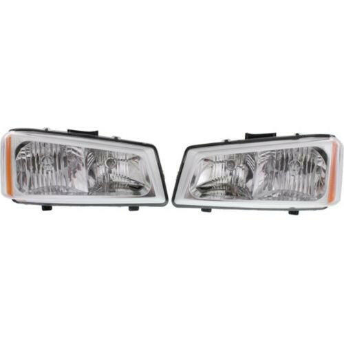 2003-2007 Chevy Silverado Clear Head Light, Set Of 2, Composite, Assembly.