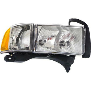 1999-2001 Dodge Pickup Head Light RH, Assembly, Halogen, w/Corner Light.