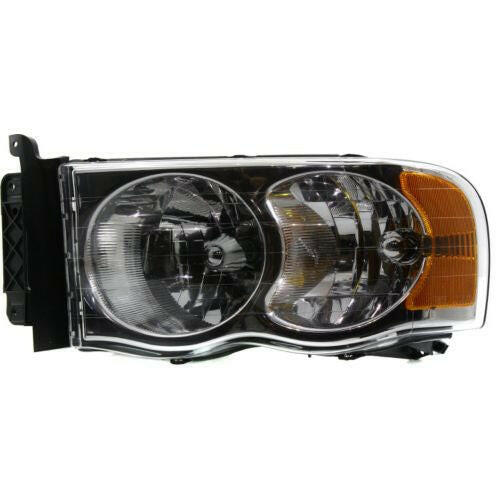 2002-2005 Dodge Pickup Head Light LH, Halogen, w/Bulb And Wiring.