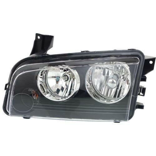 2007-2010 Dodge Charger Head Light LH, Assembly, Halogen, Black Interior.