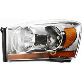 2006 Dodge Pickup Head Light LH, Assembly, Halogen, Chrome Interior.