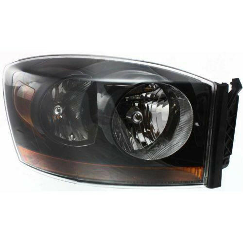 2006 Dodge Pickup Head Light RH, Assembly, Halogen, Black Interior.