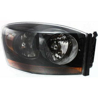 2006 Dodge Pickup Head Light RH, Assembly, Halogen, Black Interior.