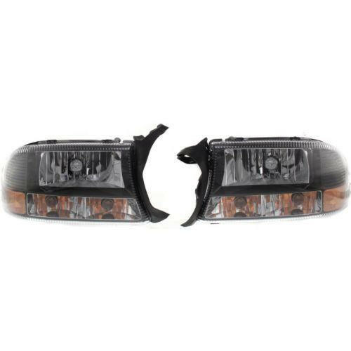 1997-2004 Dodge Dakota Clear Head Light, Set Of 2, Lens And Housing.