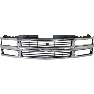 1994-2002 GMC Pickup Grille, Chrome Shell/Silver - Classic 2 Current Fabrication