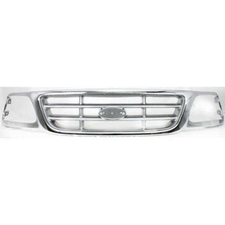 1997-2004 Ford F-250 Pickup Grille, Chrome Shell/Black.