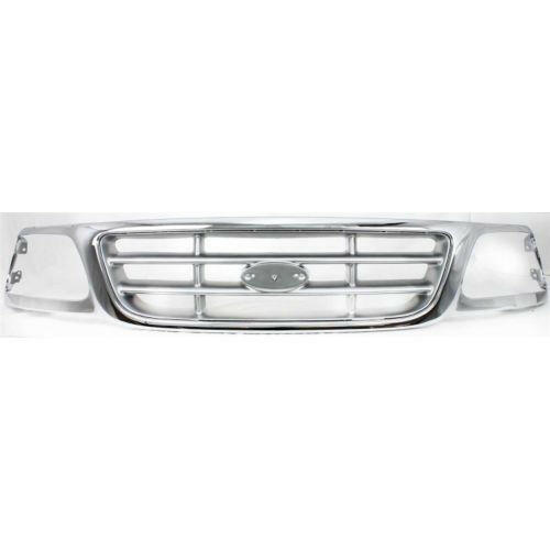 1997-2004 Ford F-250 Pickup Grille, Chrome Shell/Black.
