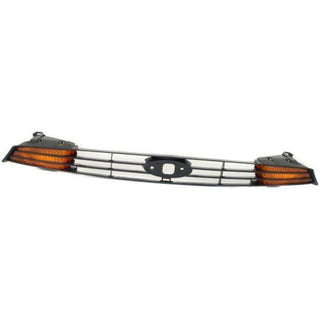 2000-2004 Ford Focus Grille, Primed, With Amber Turn Signal Lamps - Classic 2 Current Fabrication