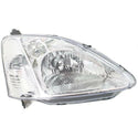 2002-2003 Honda Civic Head Light RH, Lens And Housing, Hatchback.