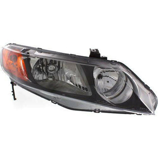 2006-2008 Honda Civic Head Light RH, Lens And Housing, Halogen, Sedan.