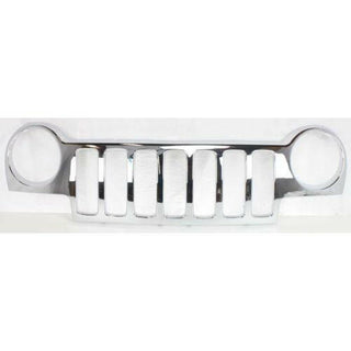 2002-2004 Jeep Liberty Grille, Plastic, Bright Chrome.