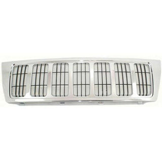 2004 Jeep Grand Cherokee Grille, Chrome Shell/Black.