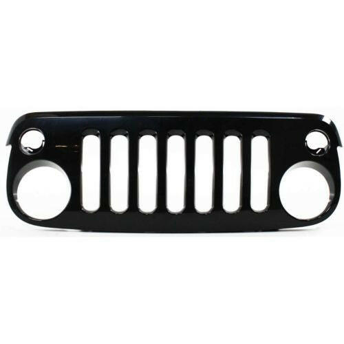 2007-2015 Jeep Wrangler Grille, Plastic, Smooth Black.