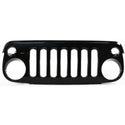 2007-2015 Jeep Wrangler Grille, Plastic, Smooth Black.