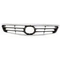 2000-2002 Mazda 626 Grille, Chrome Shell/Black Insert.