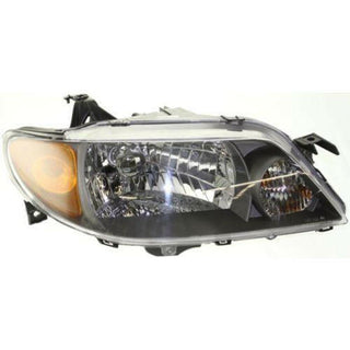 2001-2003 Mazda Protege Head Light RH, Assembly, Metal Coat Bezel, Sedan.
