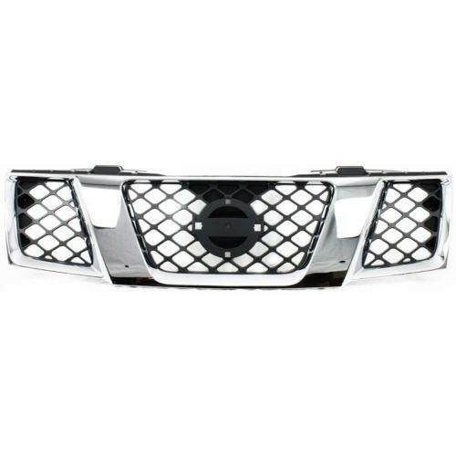 2005-2008 Nissan Frontier Grille, Assembly, Chrome Shell/ Black.