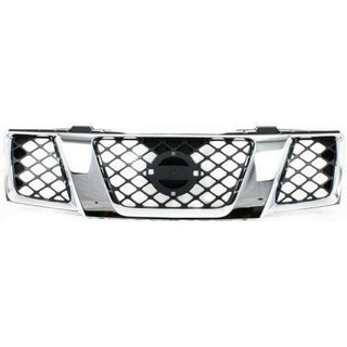 2005-2008 Nissan Frontier Grille, Assembly, Chrome Shell/ Black.