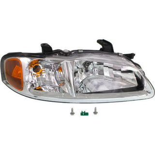 2002-2003 Nissan Sentra Head Light RH, Assembly, w/Chrome Trim, CA/GXE/XE.
