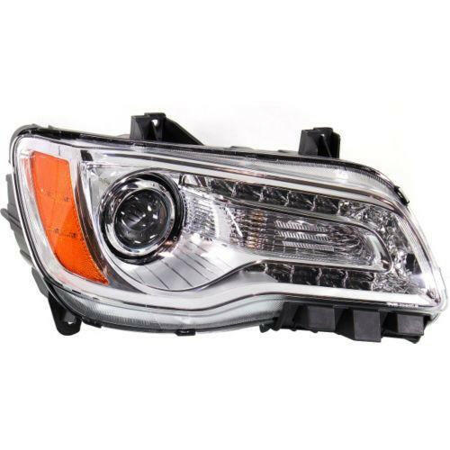 2011-2014 Chrysler 300 Head Light RH, Assembly, Halogen, Chrome Bezel.