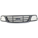 1997-2004 Ford F-250 Pickup Grille, Cross Bar Insert, gray.
