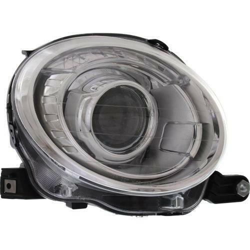 2012-2015 Fiat 500 Head Light RH, Assembly, Type 1, With Out Black Trim.