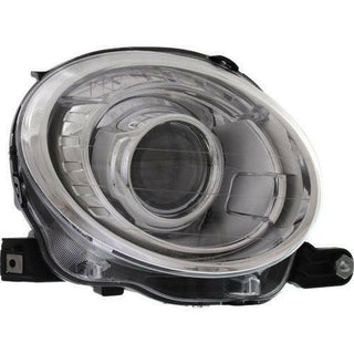 2012-2015 Fiat 500 Head Light RH, Assembly, Type 1, With Out Black Trim.