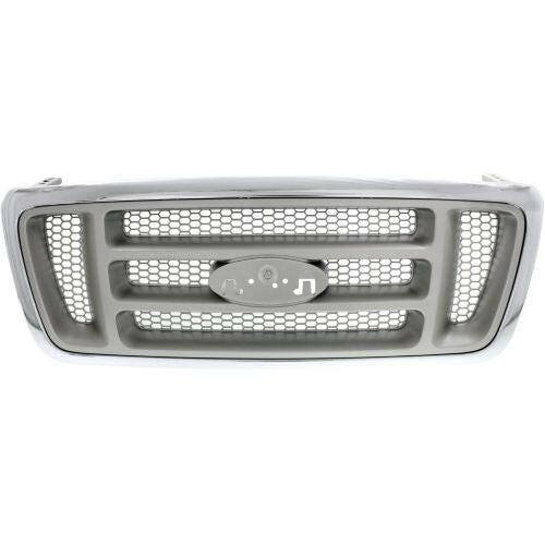 2005-2008 Ford F-150 Grille, Chrome Shell/gray Insert.