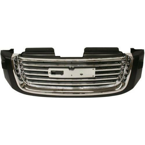 2002-2009 GMC Envoy Grille, Black Shell/Chrome Insert W/ Washer Hole.
