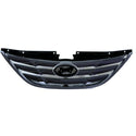 2011-2013 Hyundai Sonata Grille, Chrome Shell/Black - Classic 2 Current Fabrication