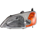 2001-2003 Honda Civic Head Light LH, Lens And Housing, Sedan.