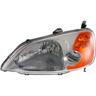 2001-2003 Honda Civic Head Light LH, Lens And Housing, Sedan.